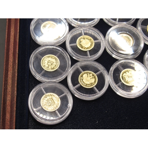 24 - Collection of 35 encapsulated 0.5g gold coins, with 17 COA's, comprising 11 .333, 23 .585 and a Quee... 