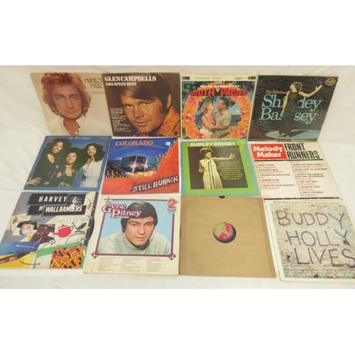 327 - Large mixed collection of vinyl records to inc. Rod Stewart, Bob Seger, The Beatles, The Shadows, Dr... 