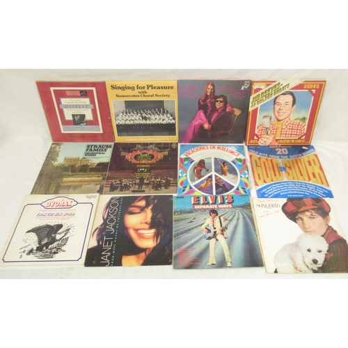 327 - Large mixed collection of vinyl records to inc. Rod Stewart, Bob Seger, The Beatles, The Shadows, Dr... 