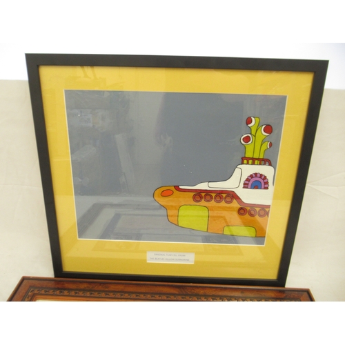 333 - The Beatles Yellow Submarine framed Animation cell, 51cm x 46.7cm & a facsimile framed montage of Jo... 