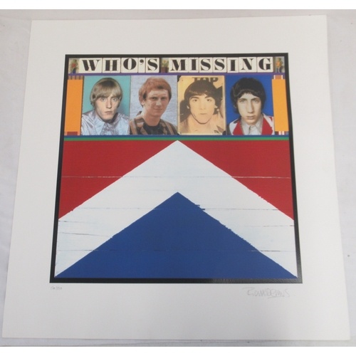 334 - The Who - Signed and Numbered Richard Evans Limited Edition Print 'Who's Missing?, No. 170/250, 64.9... 