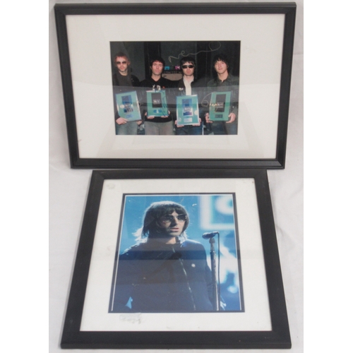 335 - Oasis - framed photograph signed by all four members with COA from TNM-Autographs, 42.4cm x 32.4cm &... 