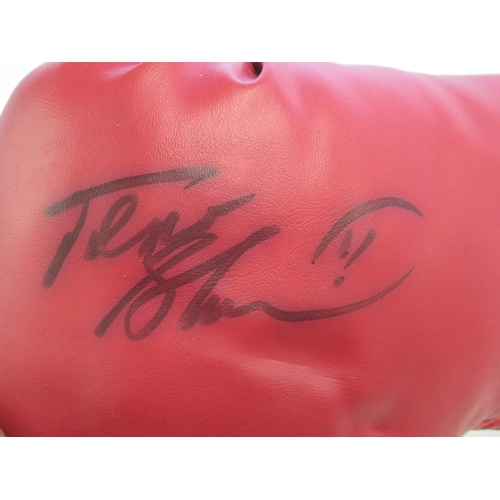 344 - Frank Bruno signed boxing glove with COA from A1 Sporting Speakers Memorabilia