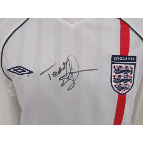 349 - Teddy Sherringham Signed England shirt, size M with COA from Sportographs Memorabilia