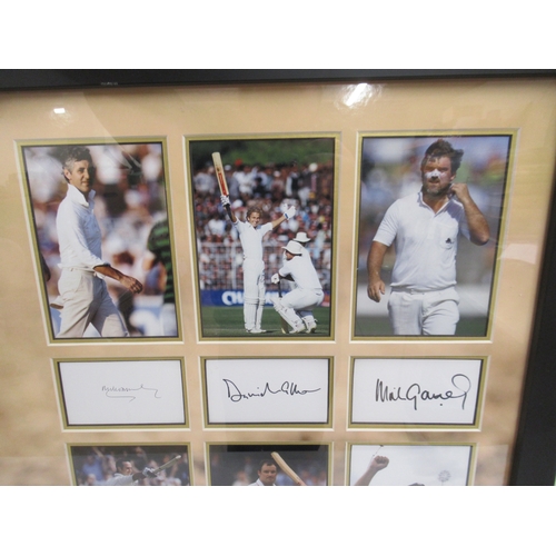 354 - Framed ' England's Ashes Winning Captains over the past 60 years ', Montage of Six Photographs of Pl... 