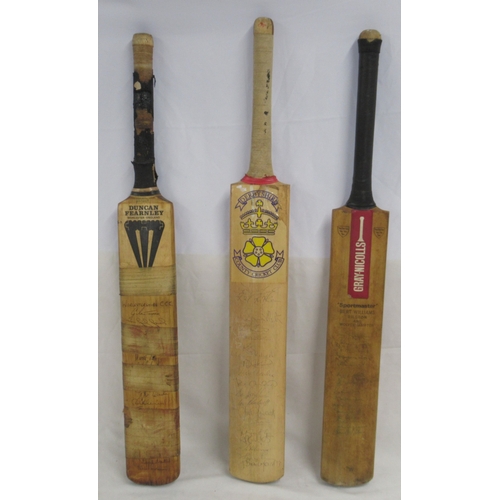 360 - Worcestershire C.C.C. signed cricket bat (a/f), Derbyshire C.C.C. signed Cricket bat and another sig... 