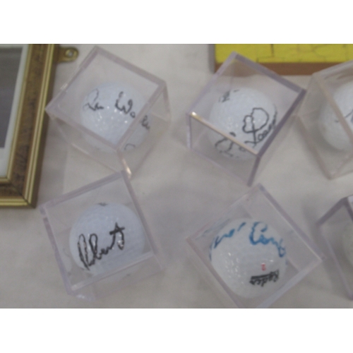 364 - Golf interest - 12 signed Golf Balls, Lighthouse Green Turnberry signed by Nick Price, print of Ligh... 