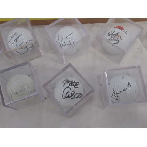 364 - Golf interest - 12 signed Golf Balls, Lighthouse Green Turnberry signed by Nick Price, print of Ligh... 