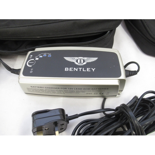 384 - 2 Bentley Battery Chargers for 12V Lead Acid Batteries in branded Bentley carry bags