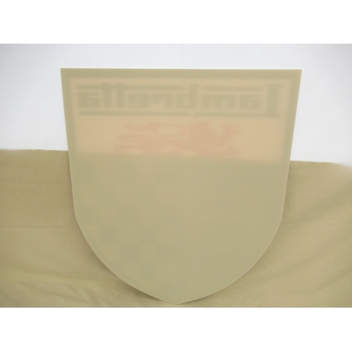 386 - Lambretta Castrol cardboard shield, 61.5cm x 51.7cm