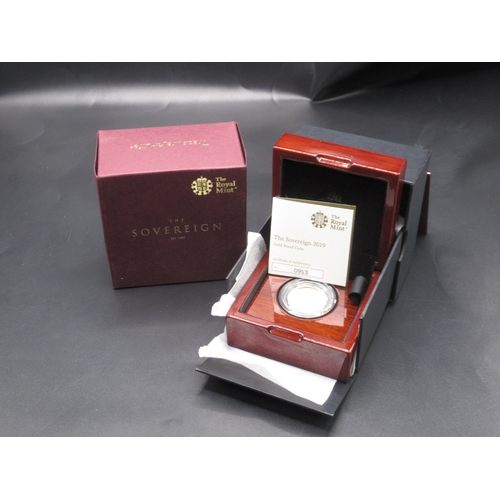 9 - The Royal Mint - The Sovereign 2019 Gold Proof Coin, encapsulated in original case and box with COA,... 