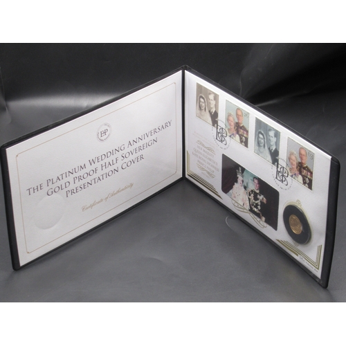 20 - Jubilee Mint - The Platinum Wedding Anniversary Gold Proof Half-Sovereign Presentation Cover