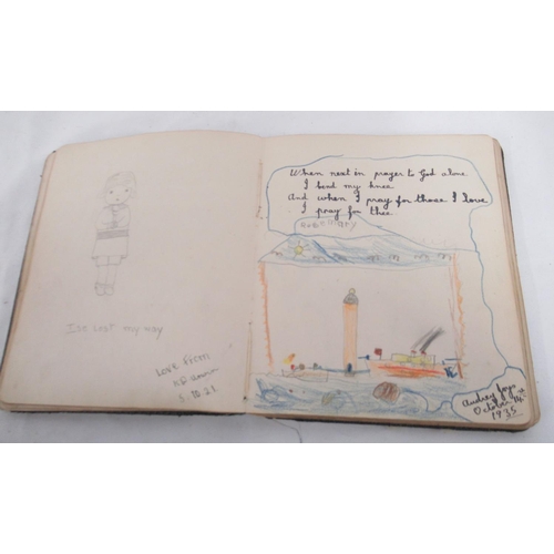 235 - 1891 Album cont. handwritten poetry, drawings, etc., c20th album with date 26th October 1920 written... 