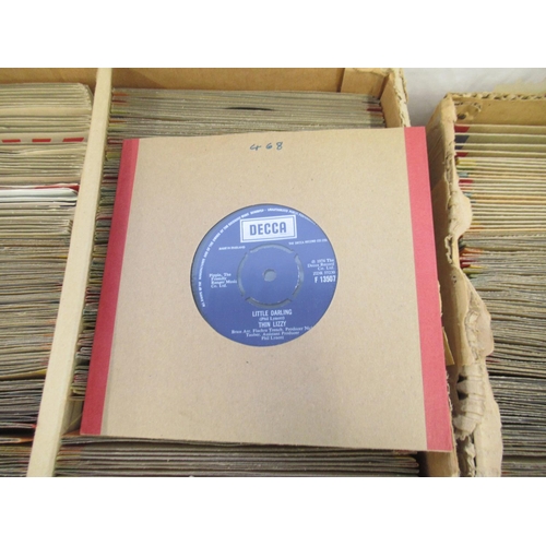 325 - Extremely large collection of '45RPM records in 3 boxes to inc. Boomtown Rats, David Cassidy, Slade,... 