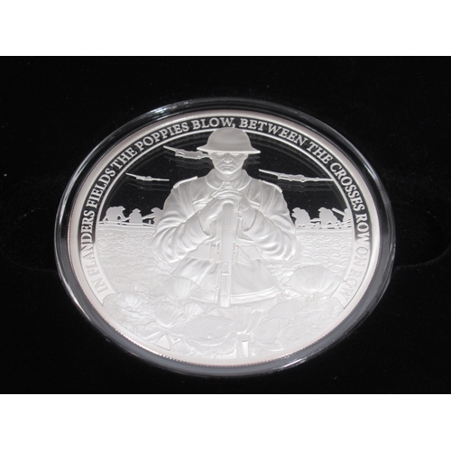 71 - The London Mint Office Remembrance 2021 5oz Silver coin encapsulated in case with COA & a St. Pauls ... 