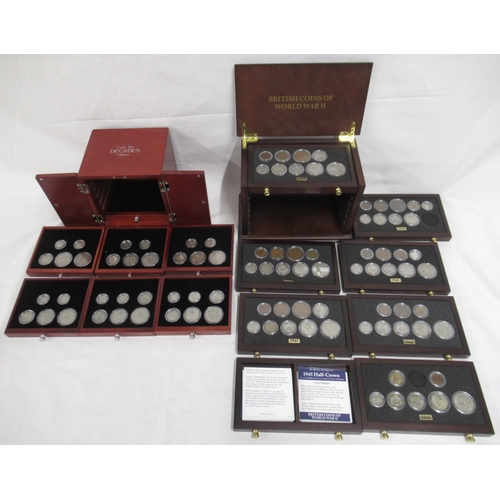 105 - Danbury Mint - 'The Last Six Decades of Silver' 7 drawer cabinet and contents, lacking COAs or Paper... 