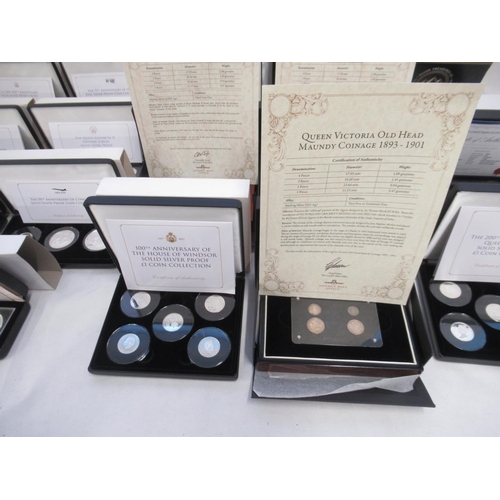 112 - Collection of Silver Proof coin sets & silver content coins, to inc. Ancient Civilizations: Ancient ... 