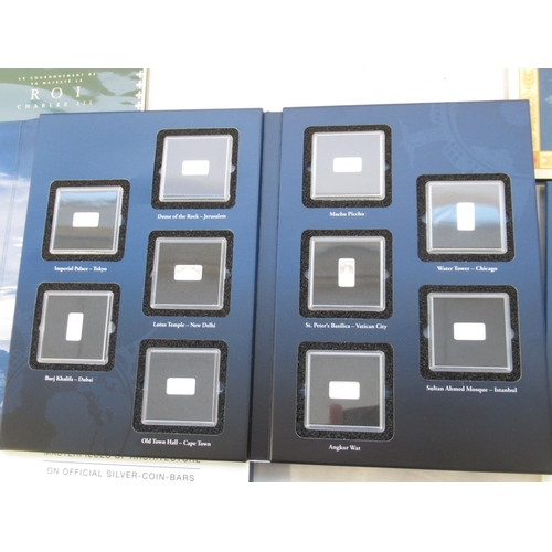 113 - Collection of Silver Proof coins and ingots, encapsulated in cases and sets, majority with COAs, to ... 