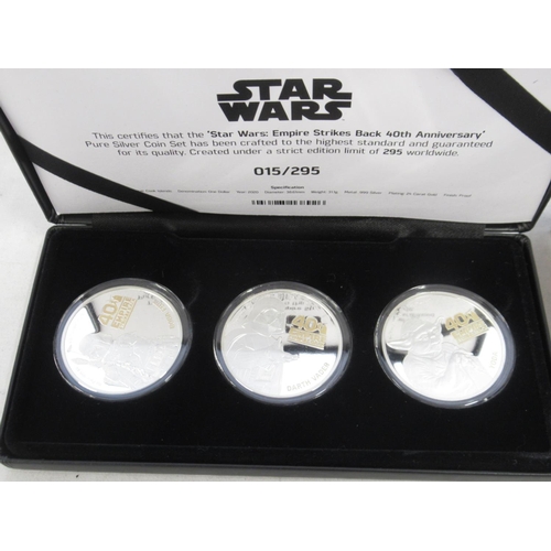 108 - Collection of 11 Marvel and Star Wars Themed 1oz Silver Proof Coins, encapsulated in cases,