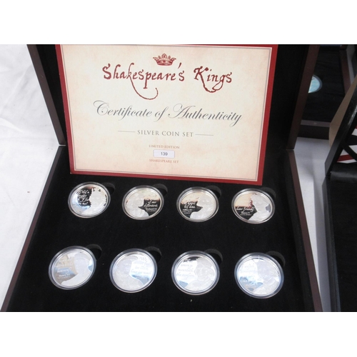 109 - Mixed collection of Silver Proof coin sets to inc. The 2020 World War II Silver Allied Set, Shakespe... 