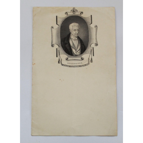 1218 - Duke of Wellington's personal stationery. 
Portrait of Wellington (elderly image) on personal, blank... 