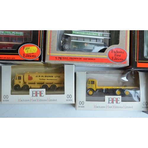 26 - Collection of 1/76 (OO gauge) scale diecast bus and truck models from EFE, models appear mint, boxes... 