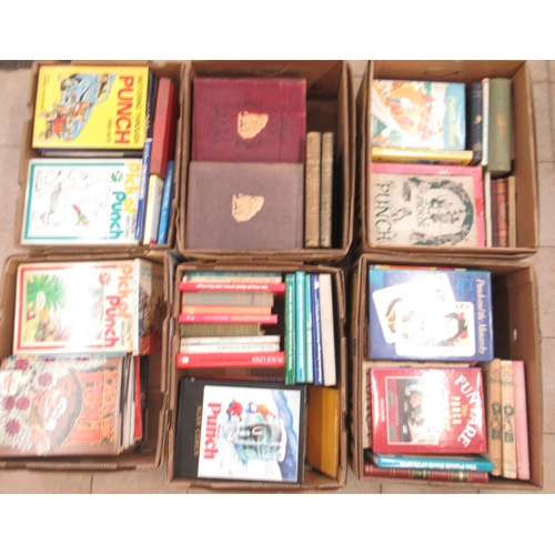 303 - Large collection of Punch books and annuals in 6 boxes