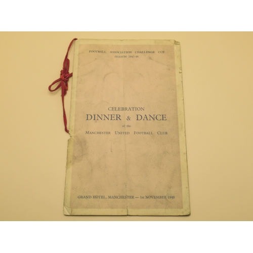 336 - Manchester United - Multi-Signed FA Challenge Cup Season 1947-48 Celebration Dinner & Dance of the M... 