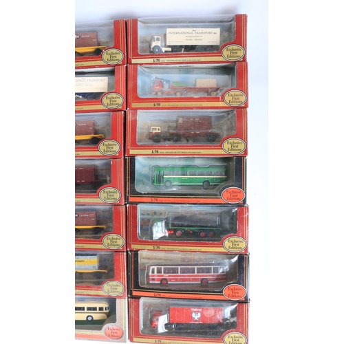 28 - Collection of boxed 1/76 scale (OO gauge) diecast model truck, bus and car models from EFE, model co... 