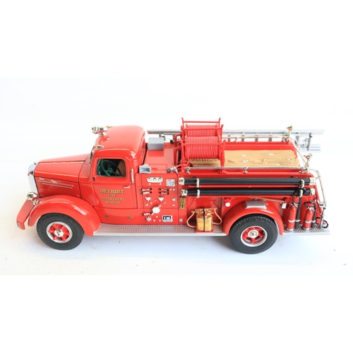 38 - Collection of diecast model vehicles to include a 1/34 scale First Gear Mack L Series Pumper fire en... 