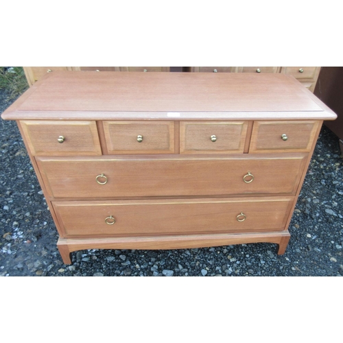 578 - Three Stag Minstrel chests of drawers, stripped for re-finishing, W82cm D47cm H113cm max (3)