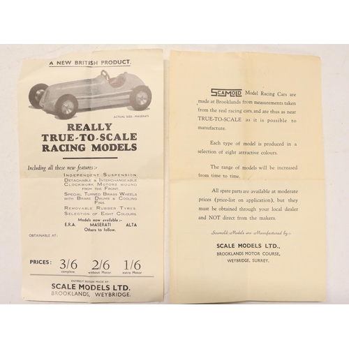 47 - Vintage pre-war boxed ScaMold (Scale Models) metal E.R.A. racing car model in poor/damaged condition... 