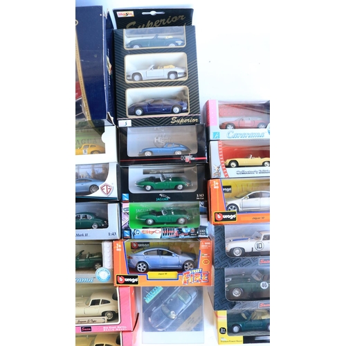 50 - Collection of boxed diecast Jaguar model cars, various manufacturers and scales to include a Vitesse... 