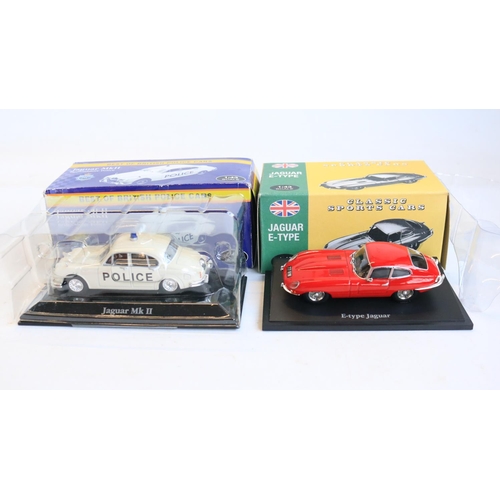 52 - Collection of boxed model cars, mostly diecast and mostly Jaguar themed (predominantly 1/43 scale) t... 