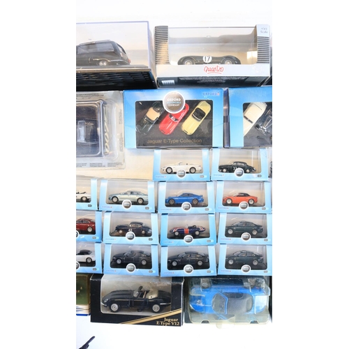 53 - Collection of boxed diecast car models, mostly Jaguar themed, various scales and manufacturers to in... 