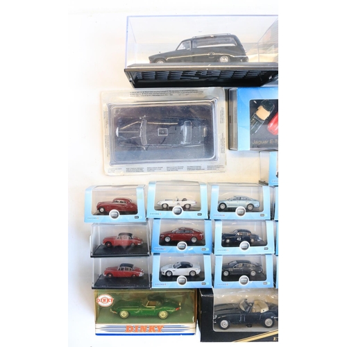 53 - Collection of boxed diecast car models, mostly Jaguar themed, various scales and manufacturers to in... 