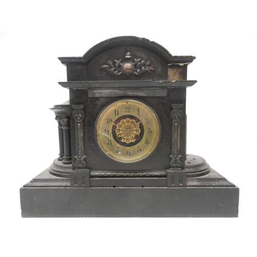 216 - Ansonia 8 day japanned mantle clock, 4 1/2