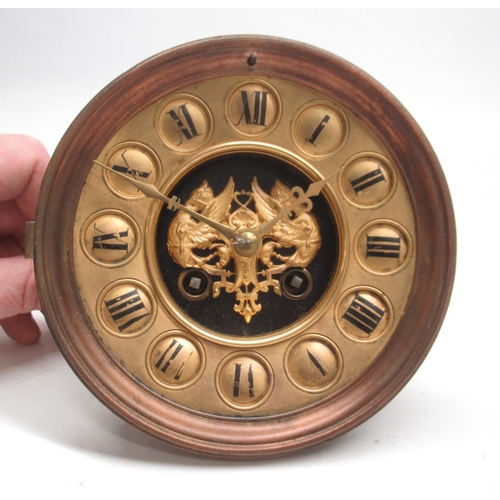 216 - Ansonia 8 day japanned mantle clock, 4 1/2