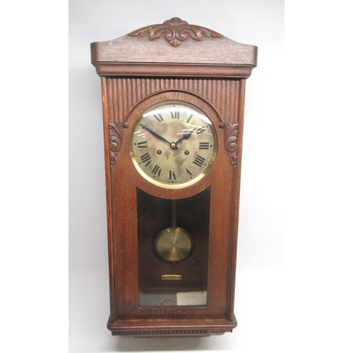 226 - Hermle walnut Vienna type wall clock, 7