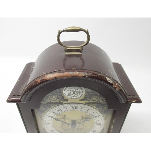 199 - Rotheram's 8 day George III style walnut bracket timepiece, dome top with brass carrying handle, bra... 