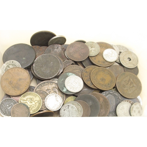 456 - Mixed collection of International c19th/20th coins and a vintage Triang Push Along car, incomplete a... 