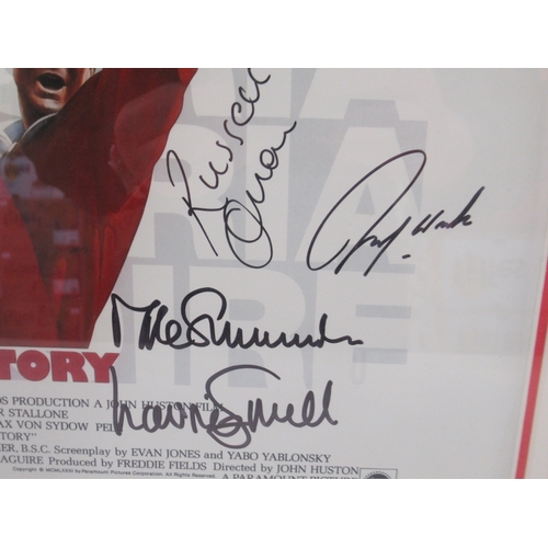 459 - Framed 'V for Victory' print with nine signatures - Robin Turner, Russell Osman, Kevin Beattie, Laur... 