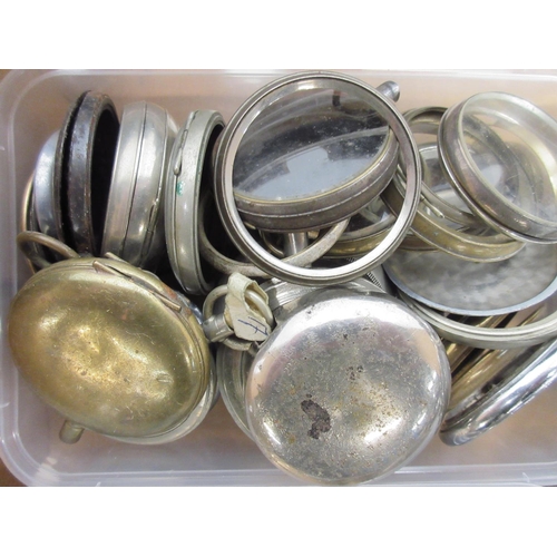 245 - 19th and 20th Century pocket watch cases, plated, rolled gold, white metal, silver content and pocke... 