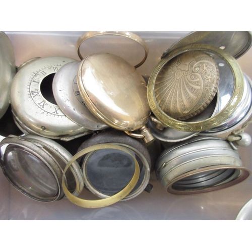 245 - 19th and 20th Century pocket watch cases, plated, rolled gold, white metal, silver content and pocke... 