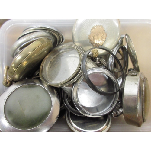 245 - 19th and 20th Century pocket watch cases, plated, rolled gold, white metal, silver content and pocke... 