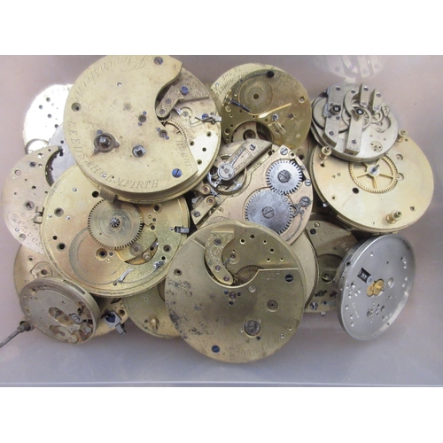 246 - 19th and 20th Century pocket watch movements, English Lever, Swiss, American, some fusee and verge