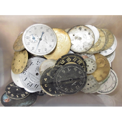 247 - 19th and 20th Century pocket watch dials, mostly enamel; some gold coloured metal, white metal, plat... 