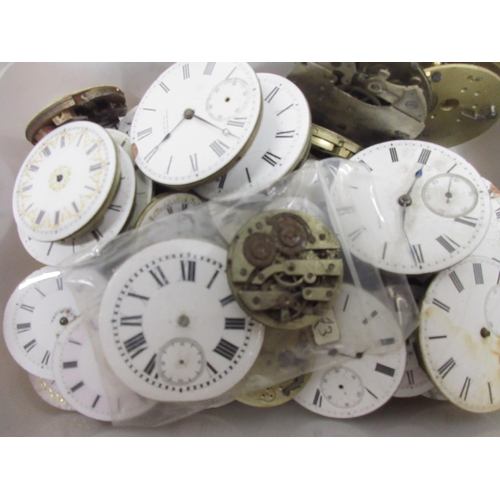 247 - 19th and 20th Century pocket watch dials, mostly enamel; some gold coloured metal, white metal, plat... 