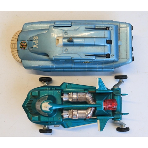 87 - Vintage Dinky Toys 102 Joe 90 Joe's Car and 104 Spectrum Pursuit Vehicle, models in good external co... 