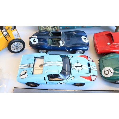 76 - Collection of mostly unboxed 1/18 scale diecast model cars to include a CMR Ferrari 250 GTO, Shelby ... 